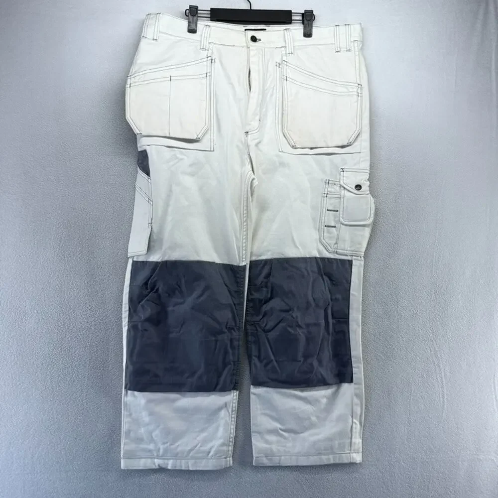 Blaklader Workwear Pants men's 38x30 Fits 38x27 White Cargo Heavyweight Thick